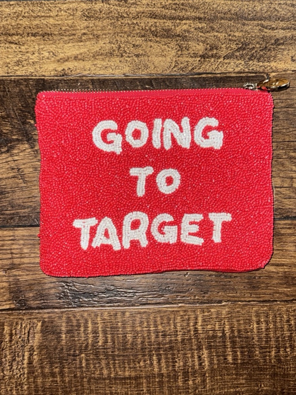 kate spade Red Beaded 'Going to Target' Zip Pouch